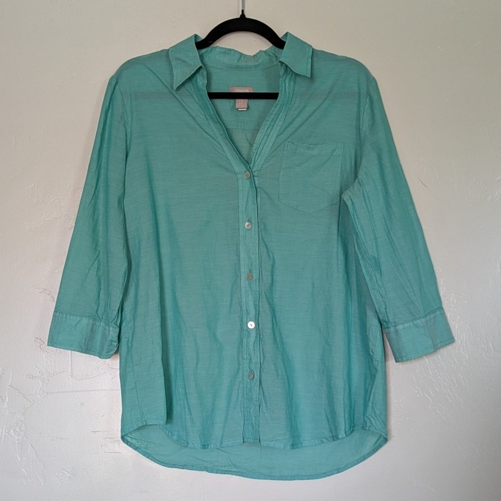 Chicos Button Down Shirt 1 (Medium) Lightweight C… - image 5